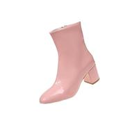 Side Zipper Boots For Women Ankle Boots Short Boots Single Shoes For Ladies Casual Shoes aterproof Womens Ankle Boots (Red, 6)