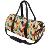 Side Zipper Pocket Barrel Duffel Bag for Men Women | Wear Resistant , Travel Sports, Funny Backyard Retro Vintage