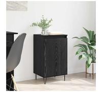 Sideboard 1-Door Black Oak 40x35x70cm Engineered Wood Compact Modern Storage UK
