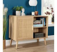 Sideboard 1 Rattan Door Front Open Shelving Cabinet Living Room Home Home Source Natural One Size