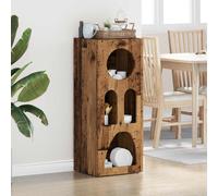Sideboard 100.5cm Tall Old Wood Engineered Wood 4-Shelf Slim Storage Unit Dining