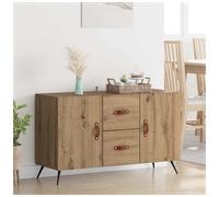 Sideboard 100 x 36 x 60 cm Artisan oak Engineered wood 2-door with drawer metal