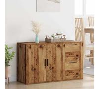 Sideboard 100x33x59.5cm Old Wood Engineered Wood 2 Drawers 2 Doors Storage Ideal