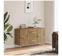 Sideboard 100x36x60cm Artisan Oak Engineered Wood 2 Drawers 2 Doors Gold Legs .