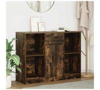 Sideboard 101x35x76cm Smoked Oak Engineered Wood 1 Door 1 Drawer 2 Shelves Slim