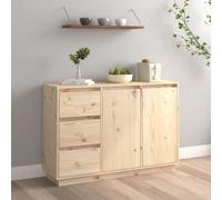 Sideboard 111x34x75 cm Solid Wood Pine Berkfield Home Brown One Size