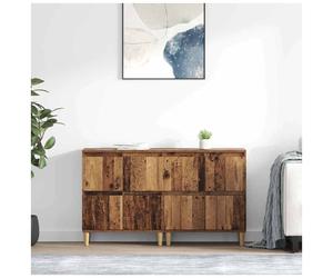Sideboard 12-Door Old Wood 60 x 35 x 70 cm Engineered Wood 3-Piece Set Storage.