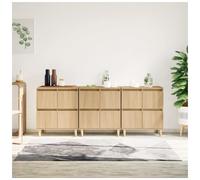 Sideboard 12-Door Sonoma Oak Engineered Wood 60x35x70 cm Modern Storage Set of 3