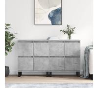 Sideboard 120x35x70cm Concrete Grey Engineered Wood Storage Cabinet 2pcs Modern