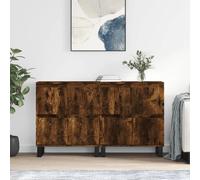 Sideboard 120x35x70cm Smoked Oak Engineered Wood 2-Piece Storage Classic Cabinet