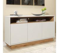 Mex Furniture 130cm Modern Industrial Sideboard and Vintage Oak TV Unit Cabinet - 130 cm - White & Oak - MDF/Chipboard