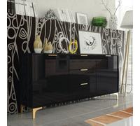 Sideboard 140Cm Modern Luxury Tv Unit Stand - Black High Gloss