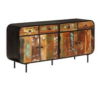Sideboard 140x35x70 cm Reclaimed Solid Wood Metal Frame Rustic Handmade UniqueTV