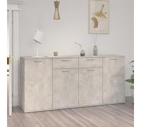 Sideboard 160x36x75 cm Concrete Grey Engineered Wood Smoked OakMinimalistCabinet