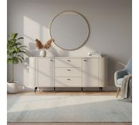 Sideboard 191Cm Wide Cabinet Storage Unit Soft Close Metal Legs Cashmere