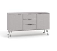 Sideboard 2 Door 3 Drawer Grey Industrial Modern with Metal Hairpin Legs