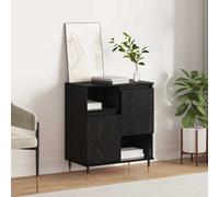 Sideboard 2-Door Black Oak Engineered Wood 60x35x70 cm Compact Storage Modern XL