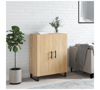 Sideboard 2-Door Sonoma Oak 69.5x34x90 cm Engineered Wood Compact Black Legs