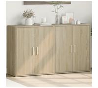 Sideboard 2-Door Sonoma Oak Engineered Wood 60x31x70 cm Compact Storage 2pcs Set