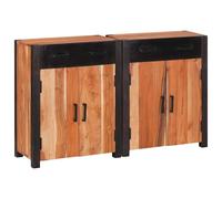 Sideboard 2 pcs Brown 110 x 30 x 75 cm Solid Acacia Wood