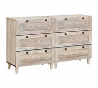 Sideboard 2 pcs White 120 x 33.5 x 75 cm Solid mango wood
