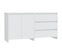 Sideboard White Engineered Wood 70x41x75 cm 2-Piece Storage Cabinet Modern Slim