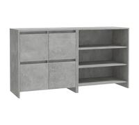 vidaXL 2 Piece Sideboard Concrete Grey Engineered Wood, Grey