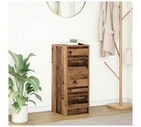 Sideboard 29.5x34x76 cm Old Wood Engineered Wood 3-Drawer Slim Storage Cabinet