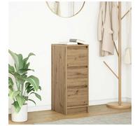 Sideboard 29.5x34x76cm Artisan Oak Engineered Wood 3-Drawer Slim Storage Living