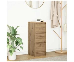 Sideboard 29.5x34x76cm Artisan Oak Engineered Wood 3-Drawer Slim Storage Living