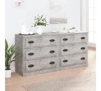 Sideboard 2pc Concrete Grey Engineered Wood 70x35.5x67.5cm Storage withDoors Set