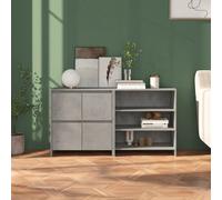 Sideboard 2pc Concrete Grey Engineered Wood 70x40.5x75cm Storage Shelf+Door