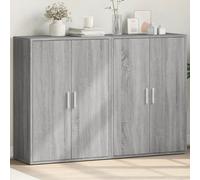 Sideboard 2pc Grey Sonoma 60x31x84cm Engineered Wood Slim Modern Storage Cabinet