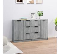 Sideboard 2pc Grey Sonoma Engineered Wood 60x30x70cm Compact Storage w/ Drawers
