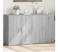 Sideboard 2pc Grey Sonoma Engineered Wood 60x31x70 cm Compact Storage Slim Unit