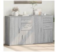 Sideboard 2pc Grey Sonoma Engineered Wood 60x31x70 cm Storage Hallway Slim Mod.