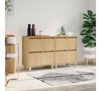 Sideboard 2pc Sonoma Oak 60x35x70cm Engineered Wood White Eucalyptus StorageBox