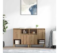 Sideboard 2pcs 60x35x70cm Artisan Oak Engineered Wood 4-Door Modern Storage Unit