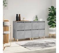 Sideboard 2pcs Concrete Grey Engineered Wood 60x35x70 cm Eucalyptus Finish Matte