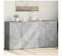 Sideboard 2pcs Concrete Grey Engineered Wood 79x38x80cm Rectangular 4HingeDoors