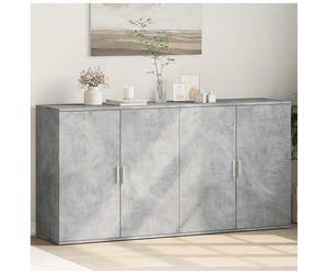 Sideboard 2pcs Concrete Grey Engineered Wood 79x38x80cm Rectangular 4HingeDoors