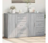 Sideboard 2pcs Grey Sonoma 60x31x70 cm Engineered Wood Storage Modern Slim Pair