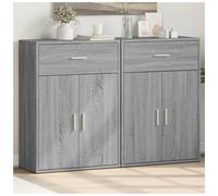 Sideboard 2pcs Grey Sonoma Engineered Wood 60x30x84 cm Storage Cabinet Compact