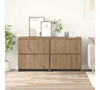 Sideboard 2pcs Old Wood Engineered Wood 70x41x75cm 8 Door Minimalist Oak Cabinet