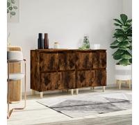 Sideboard 2pcs Smoked Oak 60x35x70cm Engineered & Eucalyptus Wood Storage Ideal