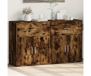 Sideboard 2pcs Smoked Oak Engineered Wood 60x31x70 cm Compact Storage HighGrade