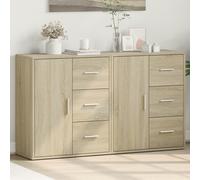 Sideboard 2pcs Sonoma Oak Engineered Wood 60x31x70 cm Storage Cabinet Modern UK