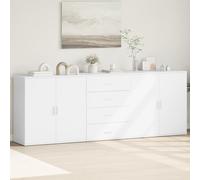 Sideboard 2x79x38x80+1x60x39x80cm White Engineered Wood Storage Cabinet 3-piece
