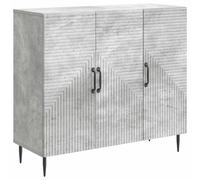 Sideboard 3-Door Concrete Grey Engineered Wood 89 x 34.5 x 80 cm Vintage Storage