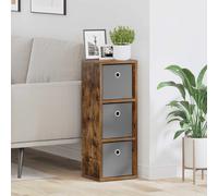 Sideboard 3 Drawer Smoked Oak 25.5x22x69.5cm Engineered Wood Modern DurableAmple